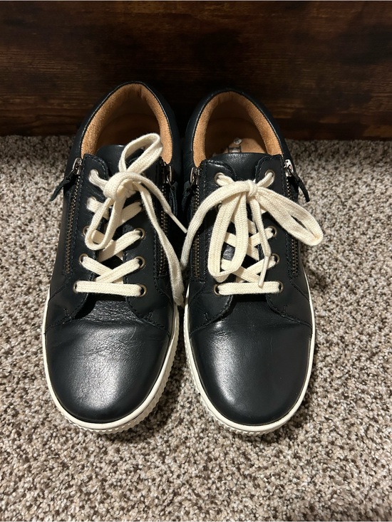Born Shoes - Born | Black Leather Sneakers | Zipper Accents | Women’s 10M